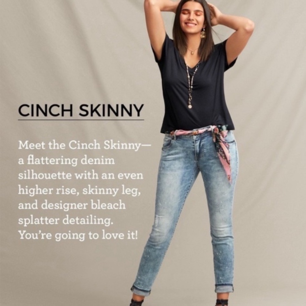 Cabi Skinny Cinch distressed jeans 4